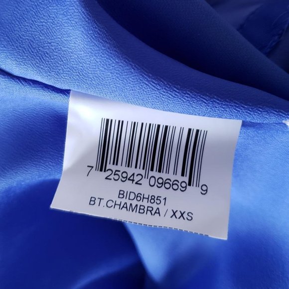 NWOT BCBGMaxAzria Hydrangea Blue 100% Silk Dress - Picture 8 of 9